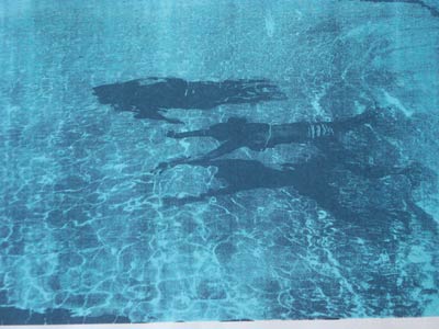 Zwemmers (2009), zeefdruk, 37 x 24 cm, monoprint,  Kaj Glasbergen