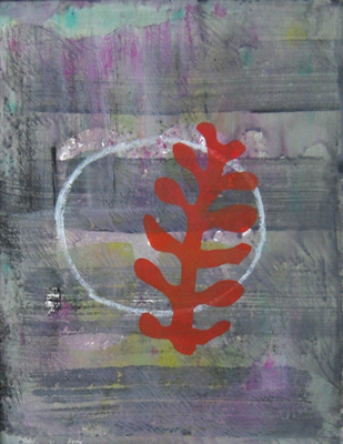 ''Aya', monoprint, 24,5 x 19 cm,  2016 Kaj Glasbergen
